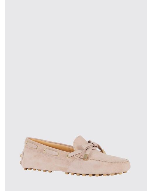 Tod's Natural Gommino Suede Loafers
