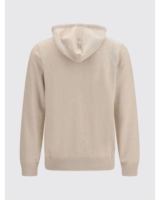 Brunello Cucinelli Natural Pure Cashmere Zip-Up Hoodie for men