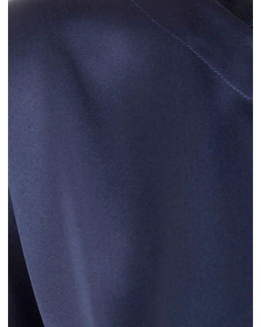 Giorgio Armani Blue Silk Crew Neck Blouse