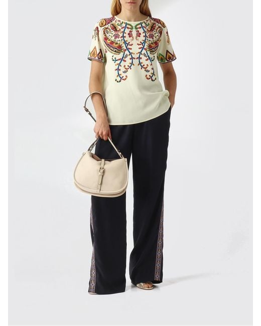 Etro Natural Pony Medium Grained Leather Bag