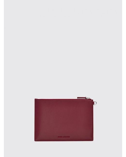 Marc Jacobs Pink The Runway Illustration Leather Clutch With Graphic Print