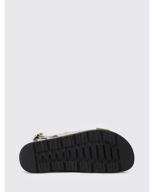 Doucal's White Perforated Leather Sandals