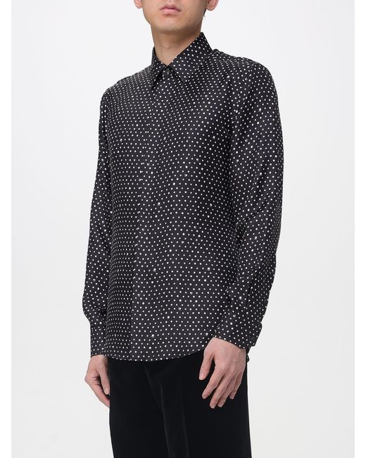 Fendi Blue Polka Dot Silk Shirt for men