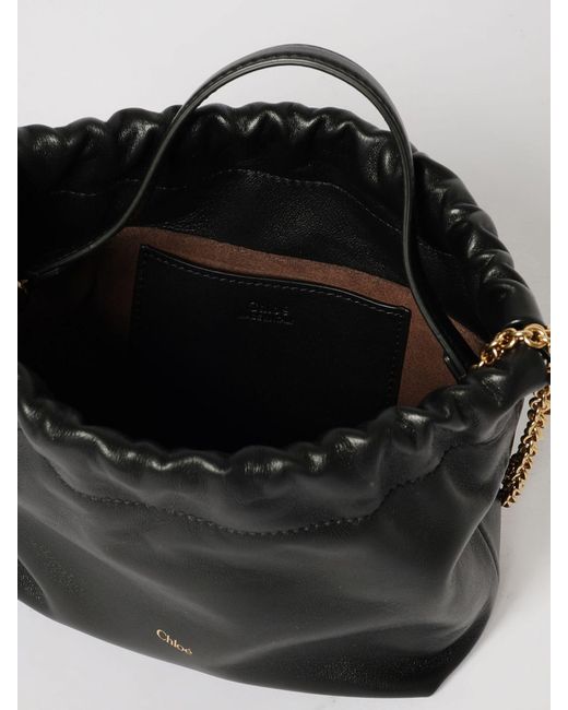 Chlo&Eacute Borsa A Secchiello Mini Icons di Chloé in Black