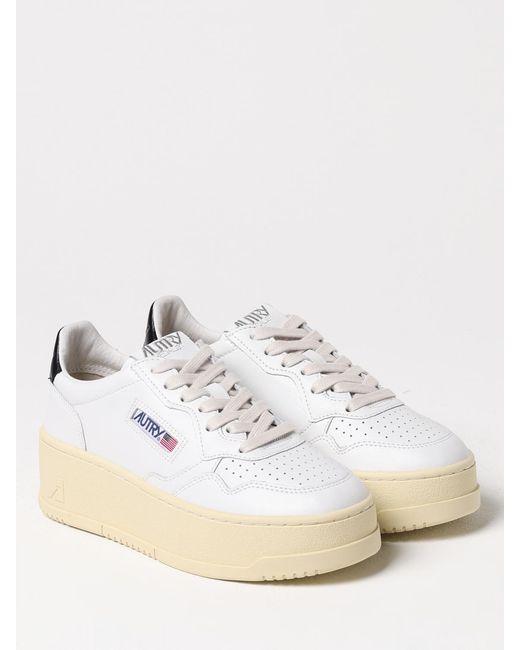 Autry Natural Medalist Platform Leather Sneakers