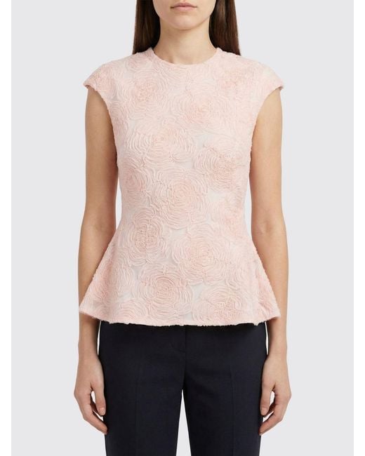ROTATE BIRGER CHRISTENSEN Pink Floral Brocade Top
