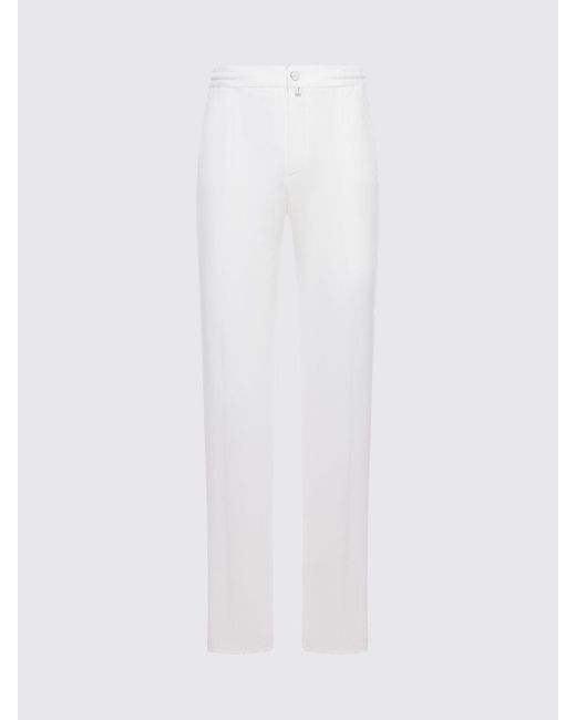 Kiton White Denim Straight Jeans for men
