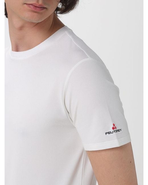 Peuterey White Cotton Blend Basic T-Shirt for men