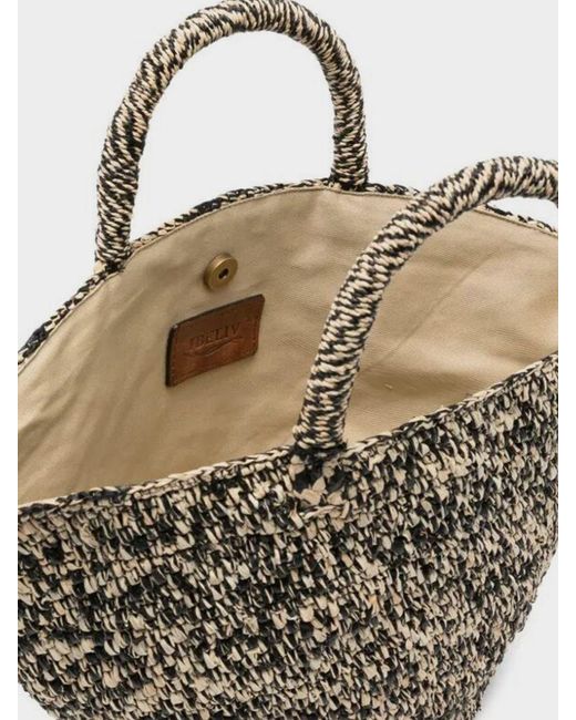 IBELIV Metallic Ela Raffia Tote Bag