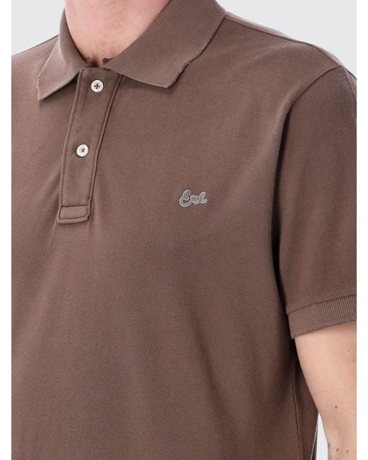 ERL Brown Classic Cotton Polo Shirt for men