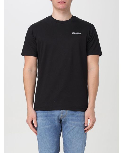 T-shirt in cotone di Paul & Shark in Black da Uomo