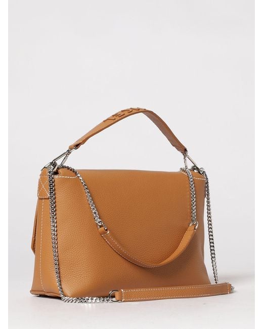 Lancel Brown Ninon Grained Leather Bag