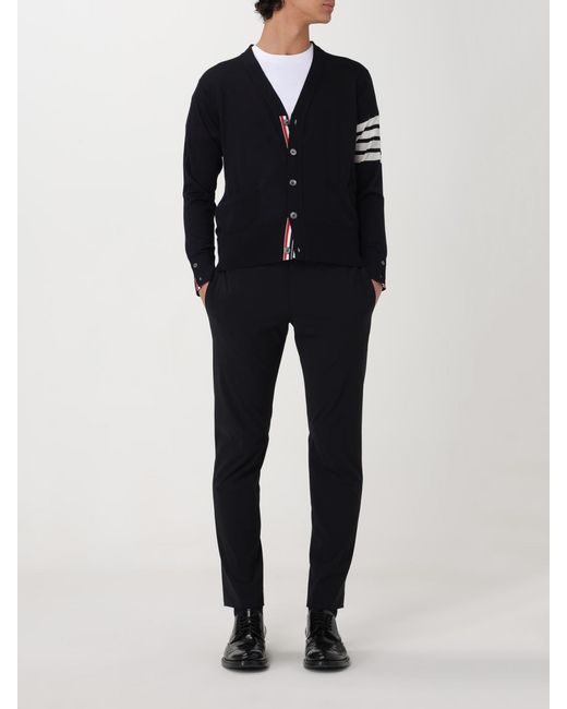 Thom Browne Blue Ribbed Wool Crewneck Sweater for men