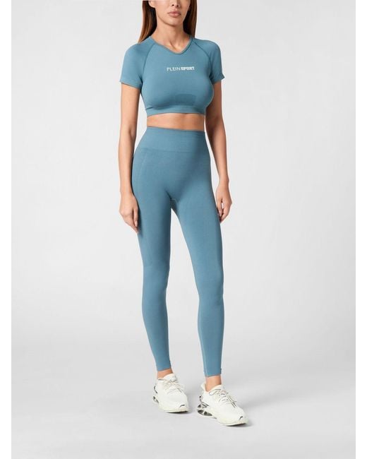 Philipp Plein Blue Crop Top