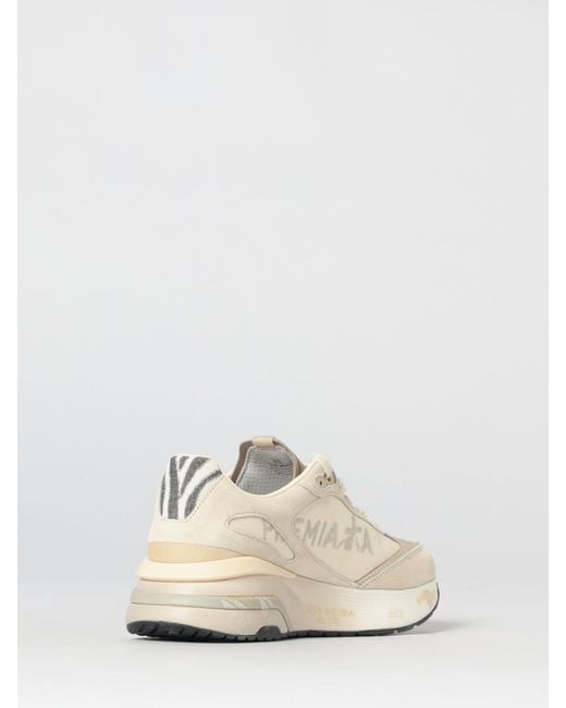 Premiata White Moerund Laminated Leather And Mesh Sneakers