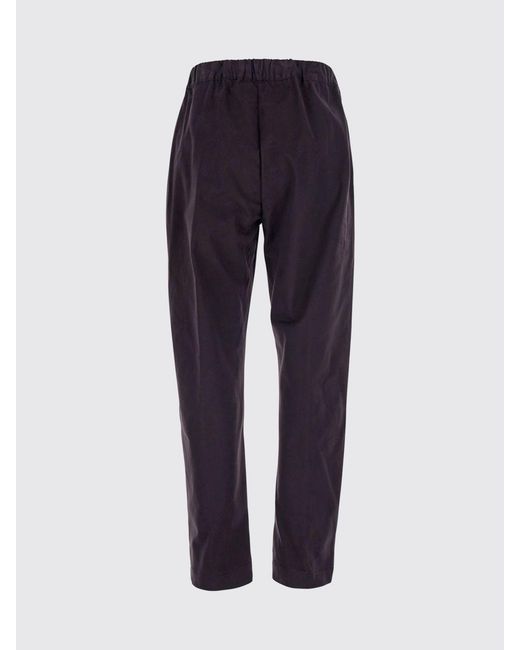 Semicouture Blue Mid-Rise Slim Fit Cotton Trousers With Drawstring