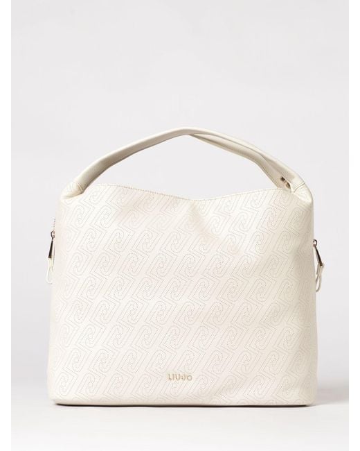 Liu Jo Natural Kaliska Faux Leather Bag With Perforated Monogram