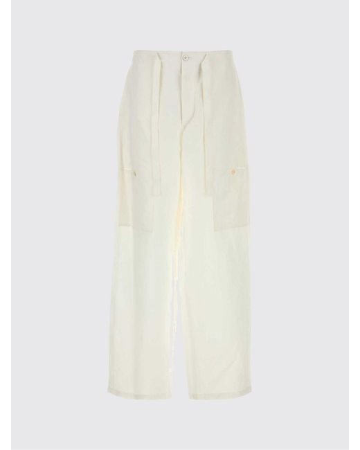 Jil Sander White Linen Blend Trousers for men