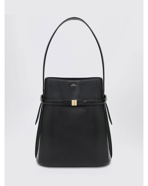 Totême  Black Leather Bucket Bag