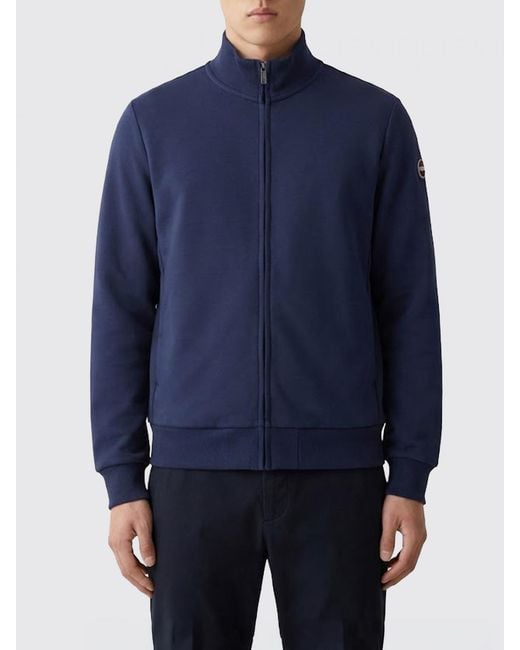 Colmar Blue Cotton Zip-Up Sweatshirt for men