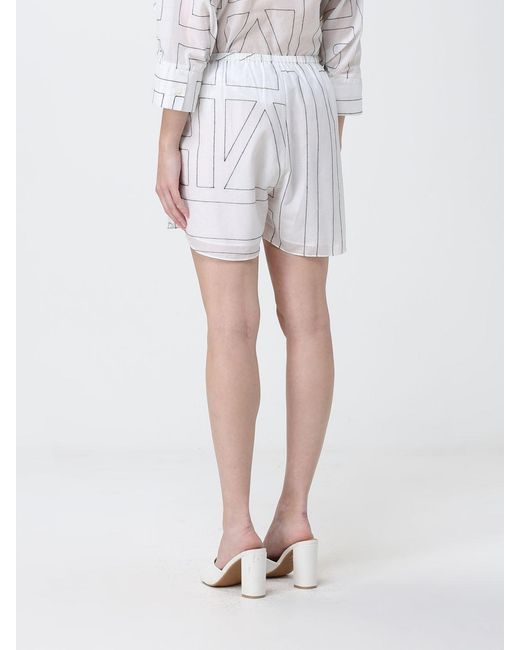 MEIMEIJ White Cotton Shorts With Logo Print