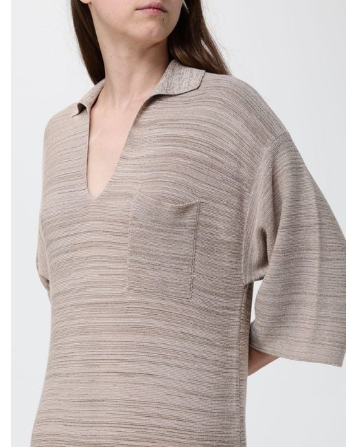Fabiana Filippi Natural Wool And Cotton Polo Dress