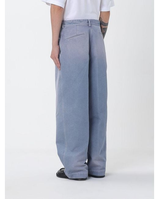 Marni Blue Cotton Wide-Leg Trousers for men