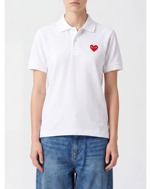 COMME DES GARÇONS PLAY White Comme Des GarÇ Ons Play Cotton Polo Shirt With Logo