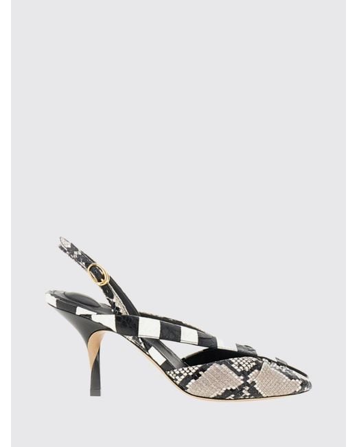 Jacquemus White Python-Print Leather Slingback Sandals With Stiletto Heel