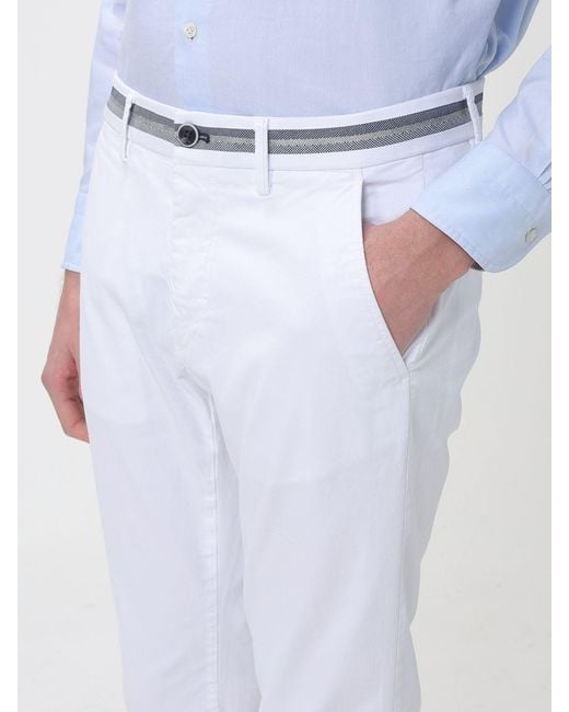 Mason's Blue Cotton And Wool Blend Chino Trousers for men