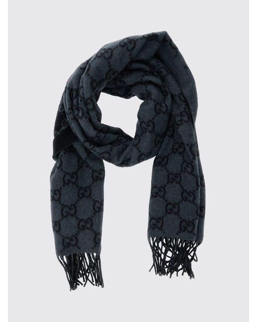 Gucci Black Gg Cashmere Scarf for men
