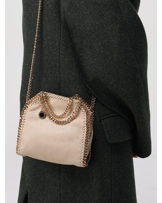 Stella McCartney Natural Falabella Micro Crackled Synthetic Suede Bag