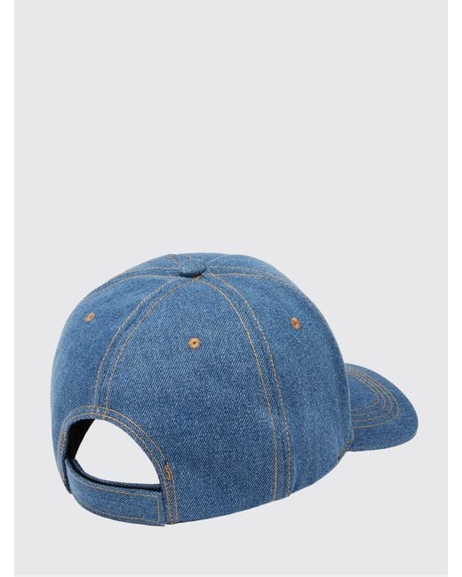 Philipp Plein Blue Logo-Appliqué Cotton Denim Baseball Cap With Rigid Visor for men