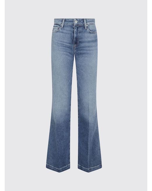 PAIGE Blue Flared Cotton Denim Jeans