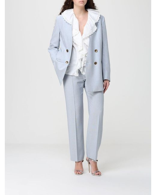 Alberta Ferretti Gray Silk Blend Blazer