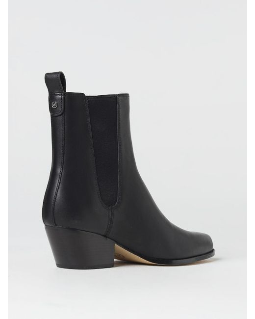 Michael Kors Black Michael Kinlee Leather Ankle Boots With Monogram