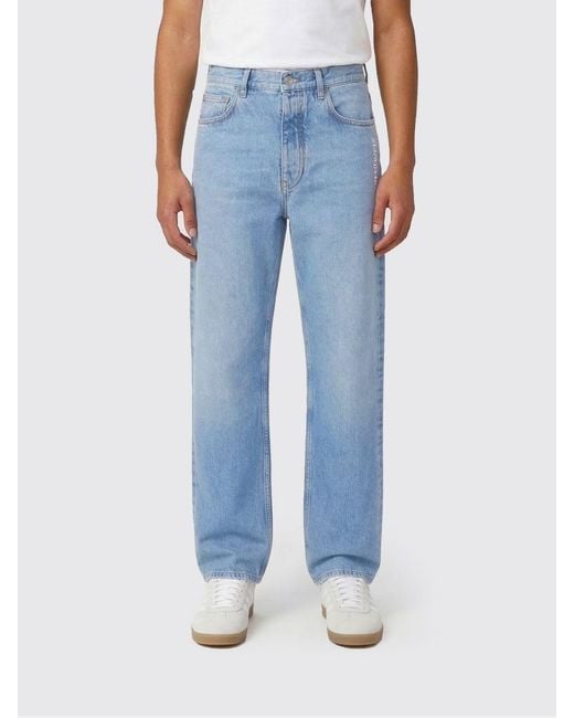 Off-White c/o Virgil Abloh Blue Cotton Denim Straight Jeans for men