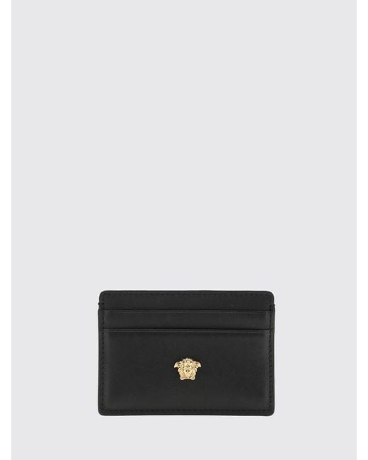 Versace White La Medusa Leather Card Holder for men