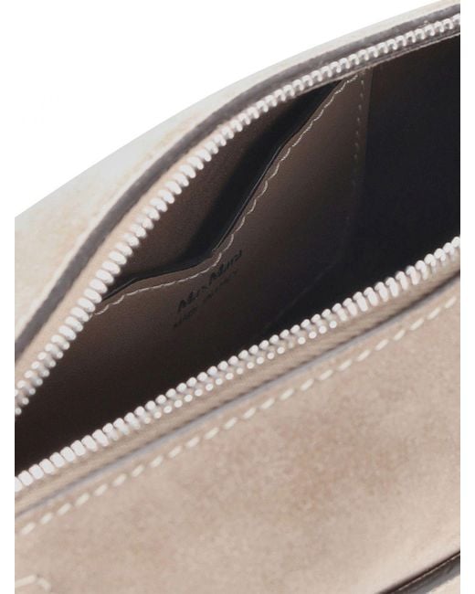 Max Mara Natural Umhängetasche Aus Wildleder Mit Logo-Charm