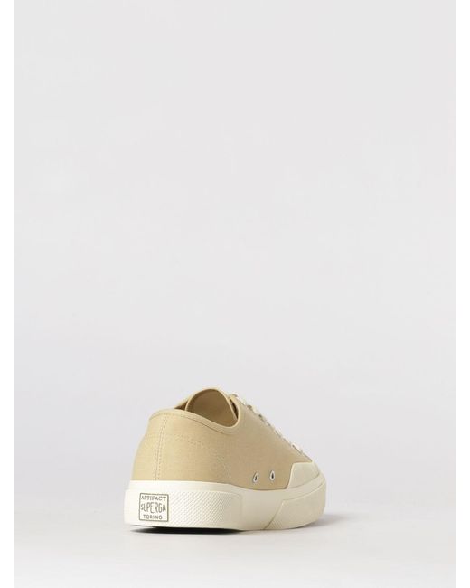 Superga Natural 2432 Works Cotton Sneakers With Rubber Toe Cap And Sole for men
