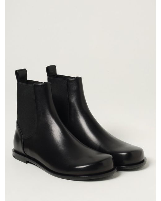 Fendi Black Leather Ankle Boots for men