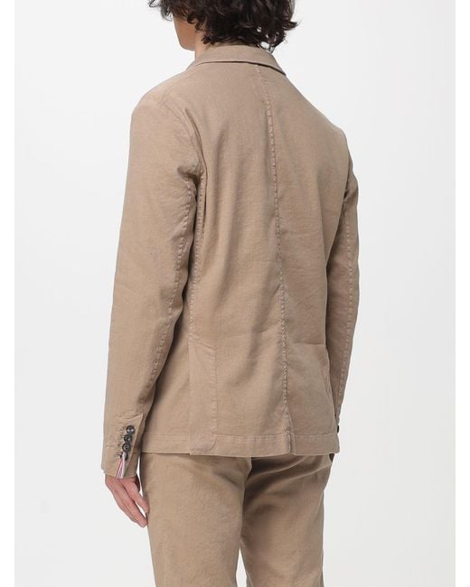 Mason's Natural Single Breasted Cotton And Linen Blazer for men