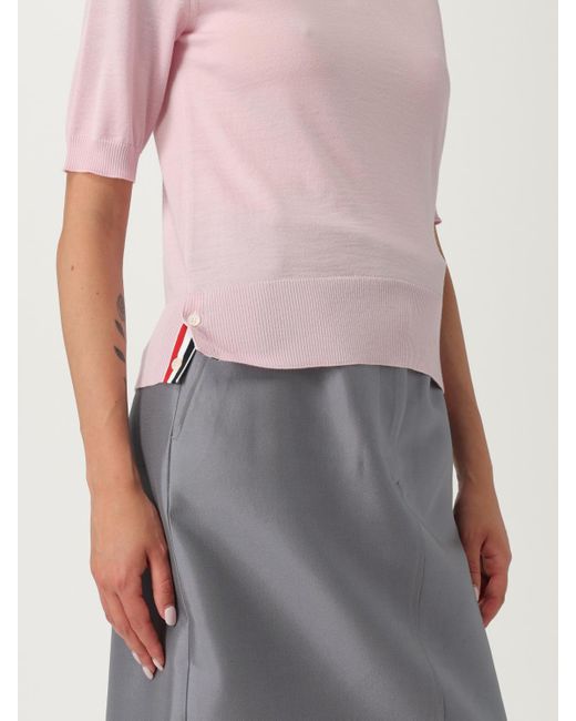 Thom Browne Pink Wool Turtleneck Sweater