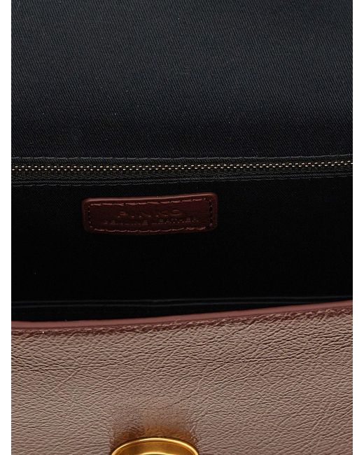 Pinko Brown Mini Love Bag One Top Handle Light