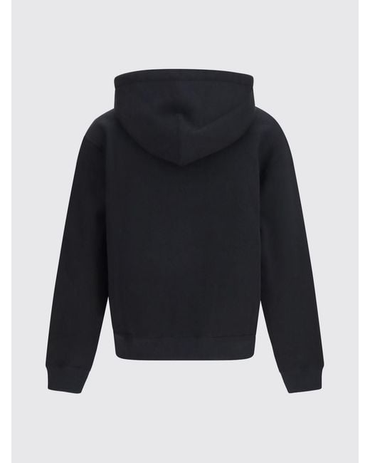 Jil Sander Blue Cotton Hoodie With Logo Print for men