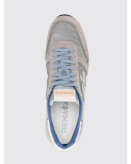 Premiata White Mick Suede And Nylon Sneakers for men