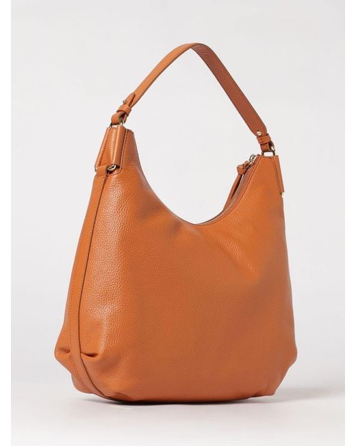 Coccinelle Orange Rebekka Medium Hammered Leather Bag