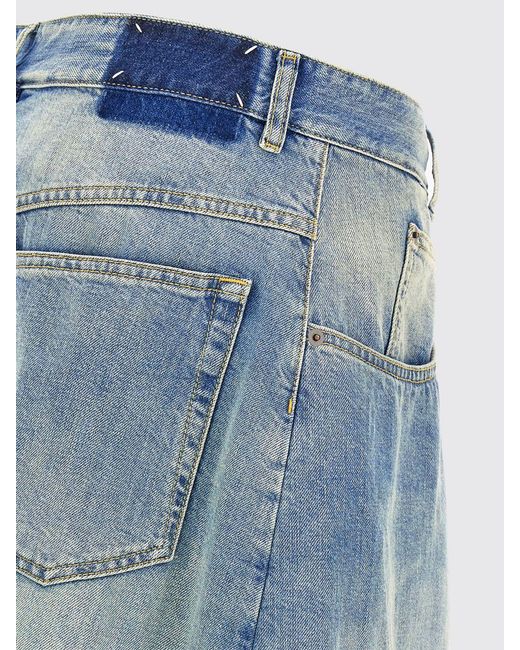 Maison Margiela Blue High-Waisted A-Line Denim Midi Skirt