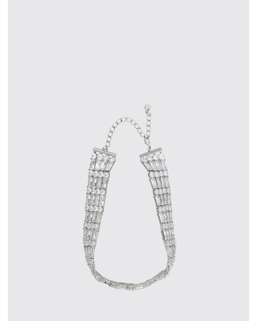 Self-Portrait White Messing-Choker Mit Eingefassten Strasssteinen