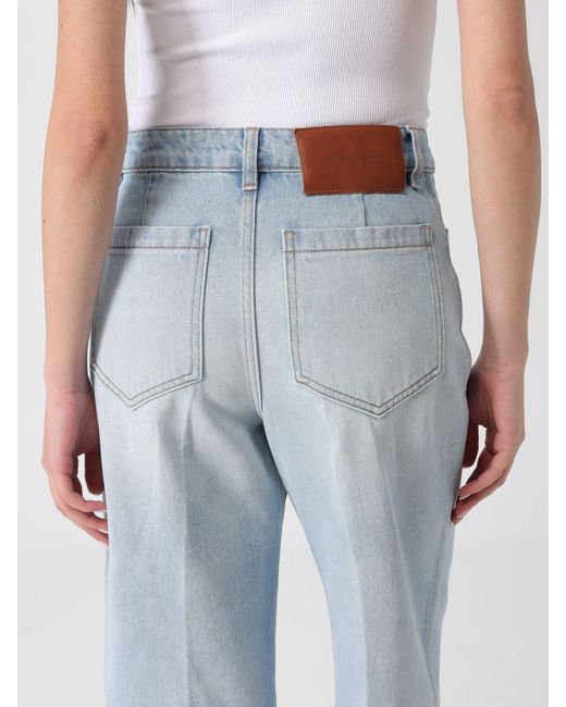 Victoria Beckham Blue Palazzo Denim Jeans